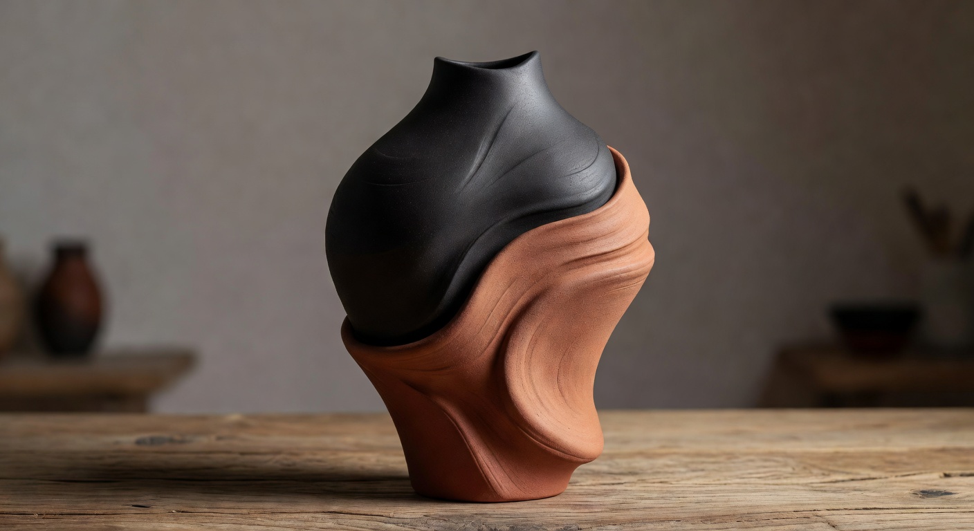 Jarrón Cerámico Escultórico Artesanal